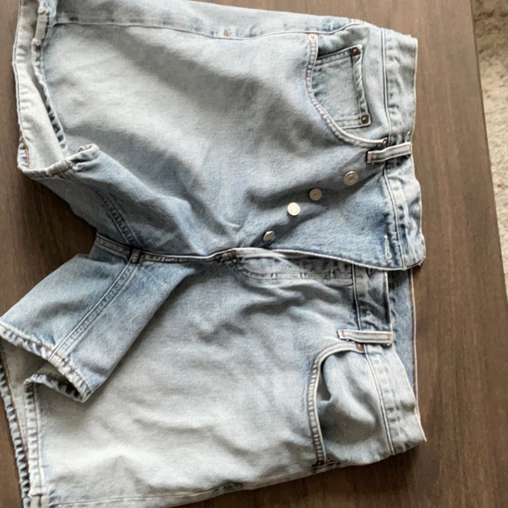 Agolde Criss Cross Shorts Light Wash